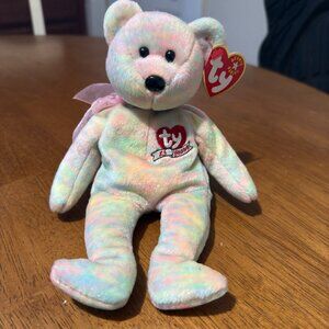 TY BEANIE BABY CELEBRATE BEAR 15TH BIRTHDAY 2001 PASTEL W/ TAGS